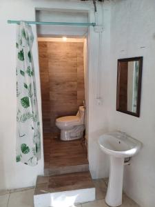 Koupelna v ubytování Cabaña La Punta