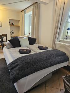 Postel nebo postele na pokoji v ubytování Ferienwohnung Hofliebe in Päpinghausen