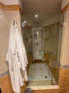 a bathroom with a shower and a bath tub at Domina Coral Bey Harem in Sharm El Sheikh