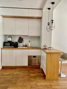 Kuchnia lub aneks kuchenny w obiekcie REMAR - Apartamentai prie Necko Ežero