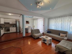 a living room with a couch and a table at Apartments Kricin 14 in Baška