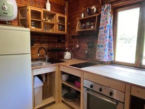 Kuchnia lub aneks kuchenny w obiekcie Drewniany Domek BB Nad Rzeką