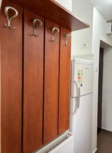 Kuchyň nebo kuchyňský kout v ubytování Kiadó apartman