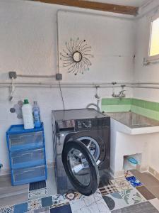 pralka w pokoju z umywalką w obiekcie Orisol w mieście Vinarós