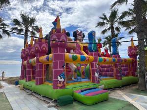 a large inflatable playground in front of the beach at La Mata dream in La Mata