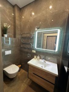 Koupelna v ubytování Old Memel Apartment