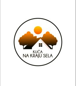 ein Logo eines Hauses mit der Sonne im Hintergrund in der Unterkunft Kuca na kraju sela in Valjevo