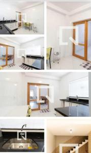a collage of four pictures of a kitchen and a room at Casa perto Expo Center Norte e Anhembi 1km in Sao Paulo