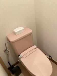 uma casa de banho com um WC branco num quarto em Bigstone Terrace suite　堤町 em Aomori