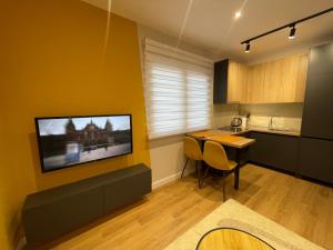 Kuchyň nebo kuchyňský kout v ubytování Central Modern Apartment