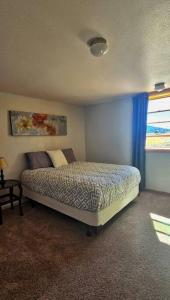 a bedroom with a bed and a window at Beautiful quiet getaway in dark skies community. Perfect for a relaxing stay in the mountains in Westcliffe
