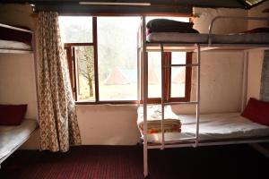 เตียงสองชั้นในห้องที่ Himtrek River Side Camps and Hostel Manali
