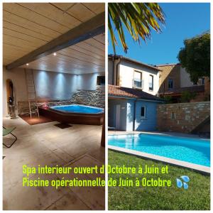 Bazén v ubytování Gite Stone & Spa nebo v jeho okolí