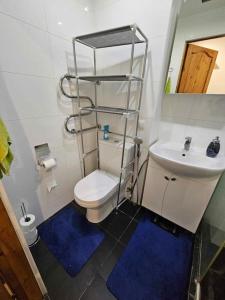 Koupelna v ubytování 1-bedroom apartment on the 5th floor, 8-min trainride from old town