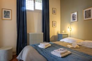 Avignon Intra-muros, vue Palais des Papes客房内的一张或多张床位