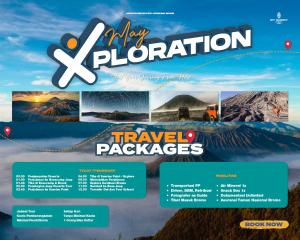 a flyer for a travel package to promote the new attraction at My Dormy Hostel UMM in Sengkaling