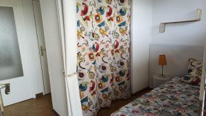 帕拉瓦萊弗洛特的住宿－Front de plage，一间卧室配有带床帘的淋浴
