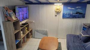 TV a/nebo společenská místnost v ubytování La cabane Oléronnaise