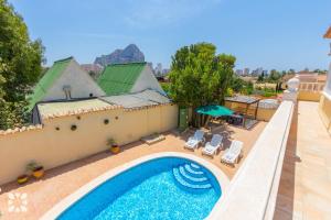 an overhead view of a swimming pool on a house at Villa Delicia by Abahana Villas in Calpe