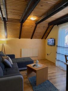 a living room with a couch and a table at Apartment Tarski konaci in Mitrovac