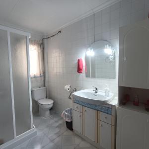 ein weißes Badezimmer mit Waschbecken und Toilette in der Unterkunft Alicante Habitación Oasis in Alicante