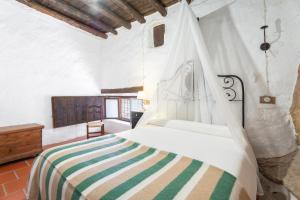 a bedroom with a bed with a canopy at Moli Colomer in La Torre d'En Besora