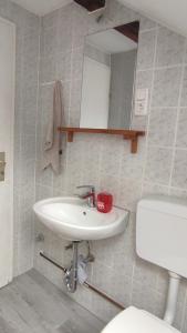 Ett badrum på Bochum Apart Doppelzimmer mit Gemeinschaftsbad