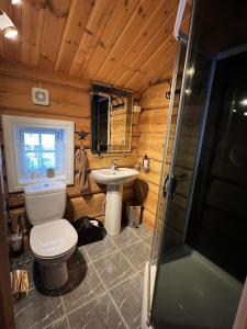 een badkamer met een toilet en een wastafel bij Geilo centrum - cozy apartment - central location in Geilo