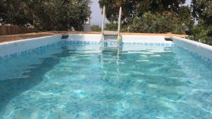 uma piscina com uma cadeira na água em Azzurrosalento em Marina Serra