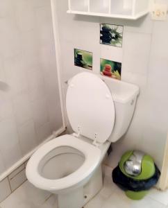 a bathroom with a white toilet in a room at Maison de 2 chambres avec jardin clos a Montlognon 