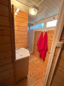 Koupelna v ubytování Chalet des Myrtilles - chalet cosy avec vue