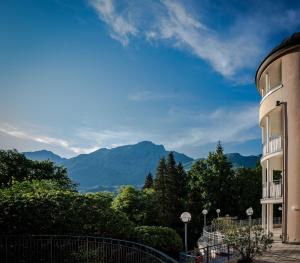 a view of the mountains from a building at Ferienwohnungen Tivoli in Bad Reichenhall