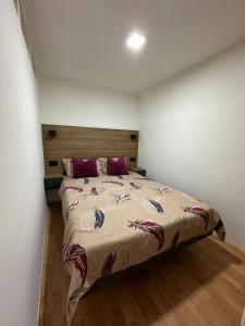 1 dormitorio con 1 cama en una habitación blanca en Čarapan, en Kruševac