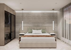 Un pat sau paturi într-o cameră la Le Parc Hotel, Beyond Stars