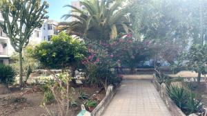 a garden with flowers and a walkway at Relax apartamento 7 in Las Palmas de Gran Canaria