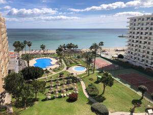 an aerial view of a resort with the ocean in the background at Luxury Studio Costa del Sol in Torremolinos