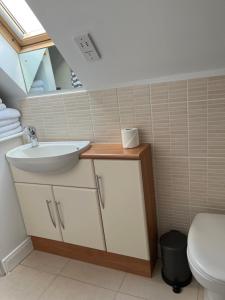 een badkamer met een wastafel en een toilet bij Tigh na Drochaid, Glen Nevis Entire Apartment in Fort William