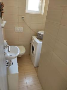 een kleine badkamer met toilet en wastafel bij House Anna in Sobra