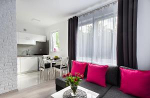 Η κουζίνα ή μικρή κουζίνα στο Apartament blisko ZOO, Orientarium oraz Atlas Areny +8 φωτογραφίες