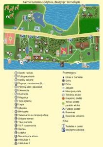 eine Karte der Unterkunft des Resorts mit einer Karte in der Unterkunft Brazylija VIP vasarnamis in Kryliai