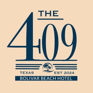 un logo per l'hotel sulla spiaggia delle Hawaii di The 409 Bolivar Beach Hotel a Bolivar Peninsula
