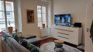 TV a/nebo společenská místnost v ubytování Ferienwohnung Lieser am Markt