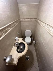 een kleine badkamer met een toilet en een wastafel bij Casa Nervo in Guaymallen