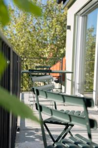 Rõdu või terrass majutusasutuses Die Färberei