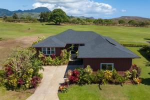 an overhead view of a house with a garden at Kolepa Kai in Koloa