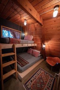 Våningssäng eller våningssängar i ett rum på The Little Owl Cabin at Mt Rainier