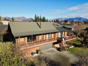 an aerial view of a house with a roof at 20 Bristol Street in Hanmer Springs