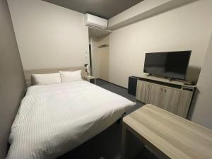 Televiisor ja/või meelelahutuskeskus majutusasutuses Hotel Route Inn Numata