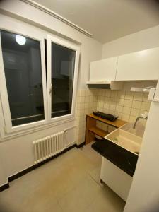 Kuchyň nebo kuchyňský kout v ubytování Chambre a Neuchâtel