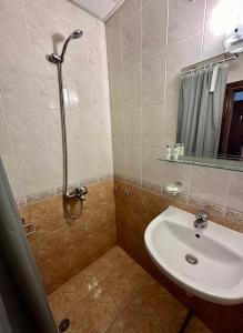y baño con lavabo y ducha. en Brilliance, en Varna
